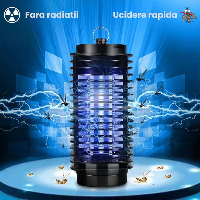 Lampa UV anti insecte cu radiatie 360° pentru interior sau exterior