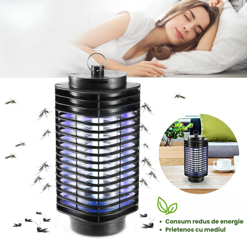 Lampa UV anti insecte cu radiatie 360° pentru interior sau exterior
